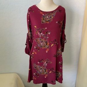 Charming Charlie Purple Paisley Above Knee Dress